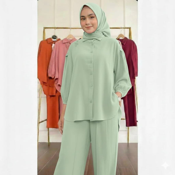 Sage Green Modest Co-ord Set