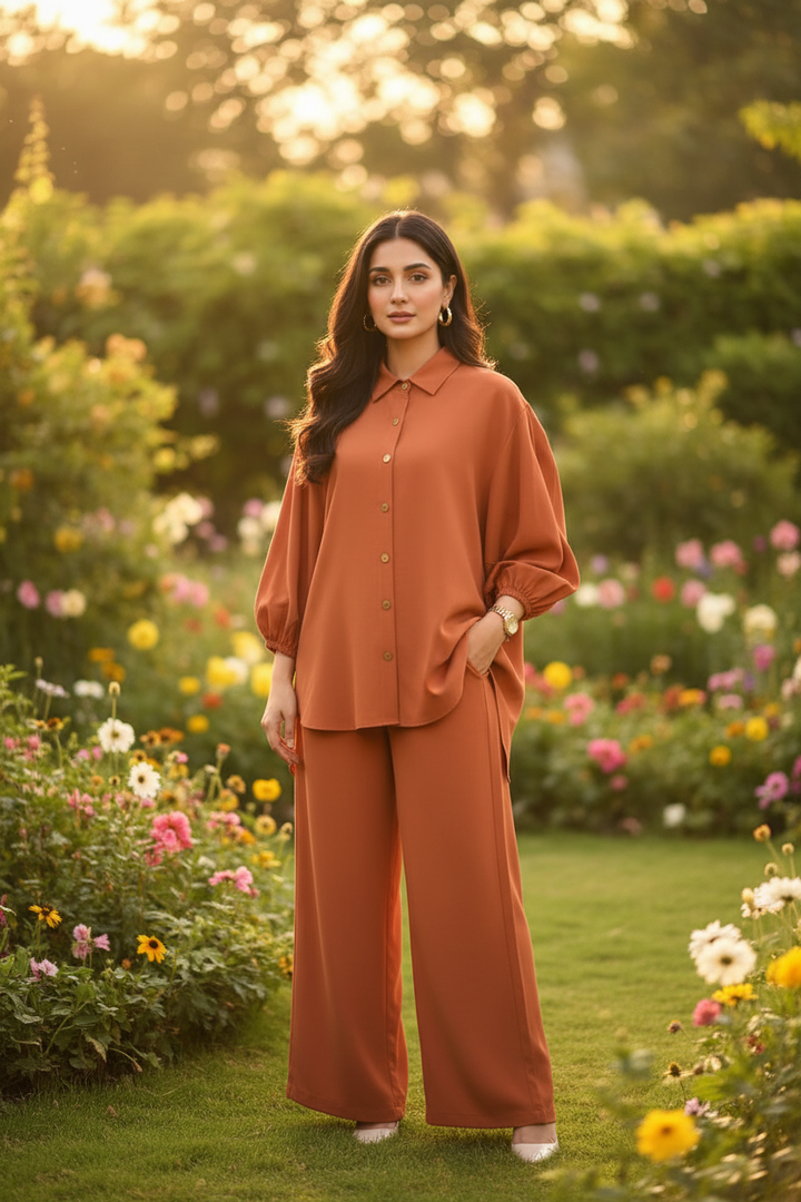 Pastel Modest Button Tunic 2 piece set